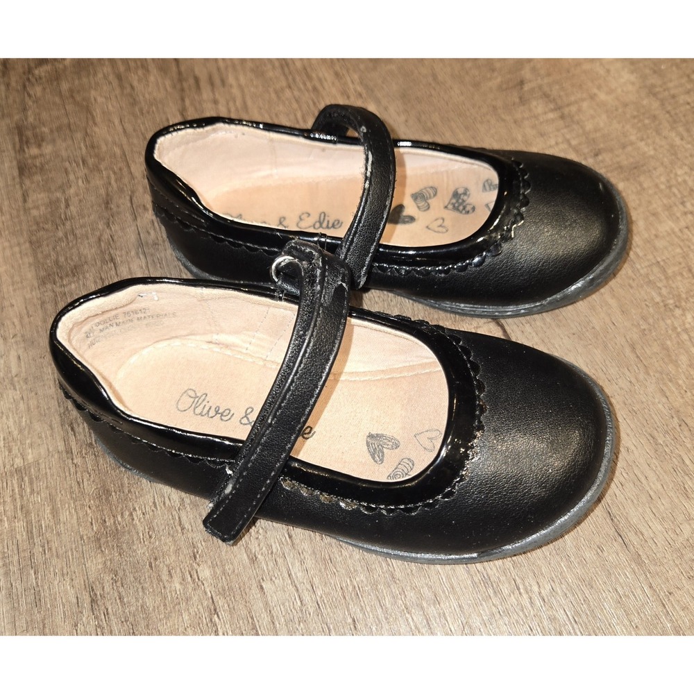 Olive‎ & Edie Toddler Girl Flat Shoes Black Size 6